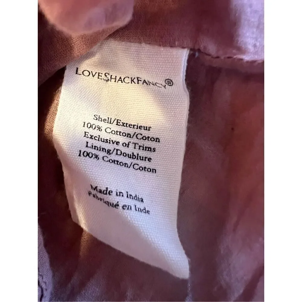 Loveshackfancy Roth mini warm taupe sienna floral ruffle  XL